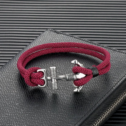 Nautilus Anker Touw Armband – Dubbele Draad Nautische Overlevingsstijl met Roestvrijstalen Marine Gesp, Waterdicht Ontwerp voor Mannen