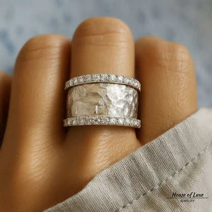 Vintage versilberter Zirkonia Ring