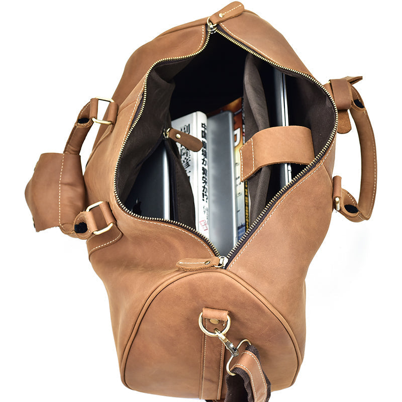 Heren vintage reis-/weekendtas van Crazy Horse-leer