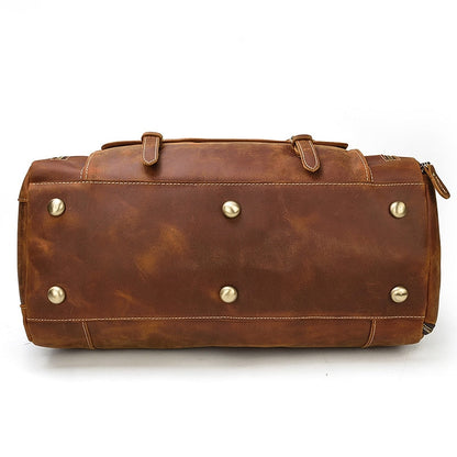 Vintage Crazy Horse Leren Reistas met Schoenenvak