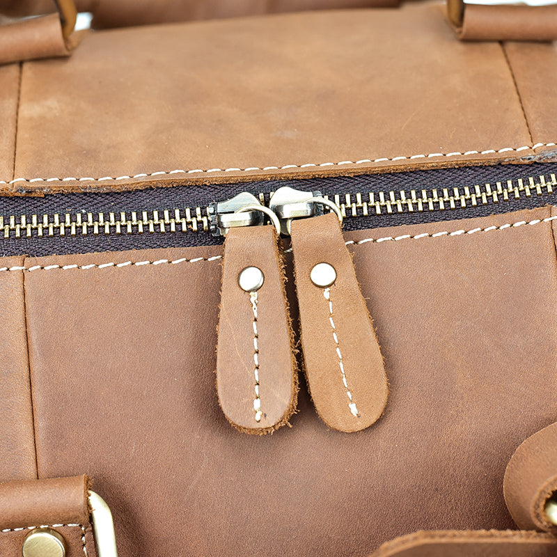 Heren vintage reis-/weekendtas van Crazy Horse-leer