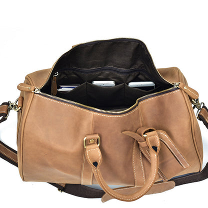 Heren vintage reis-/weekendtas van Crazy Horse-leer