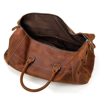 Vintage Crazy Horse Leren Reistas met Schoenenvak