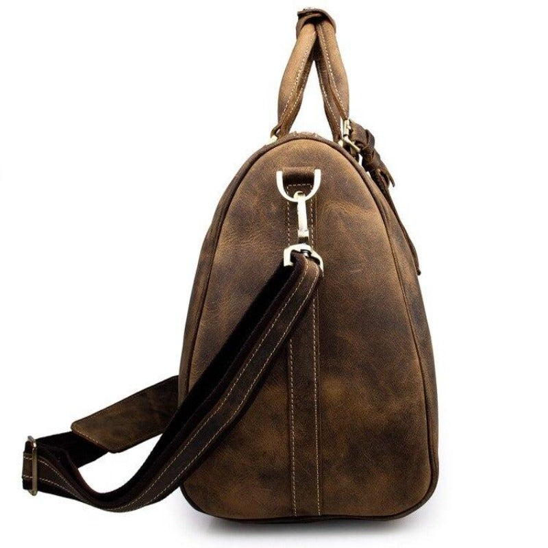 Heren vintage reis-/weekendtas van Crazy Horse-leer