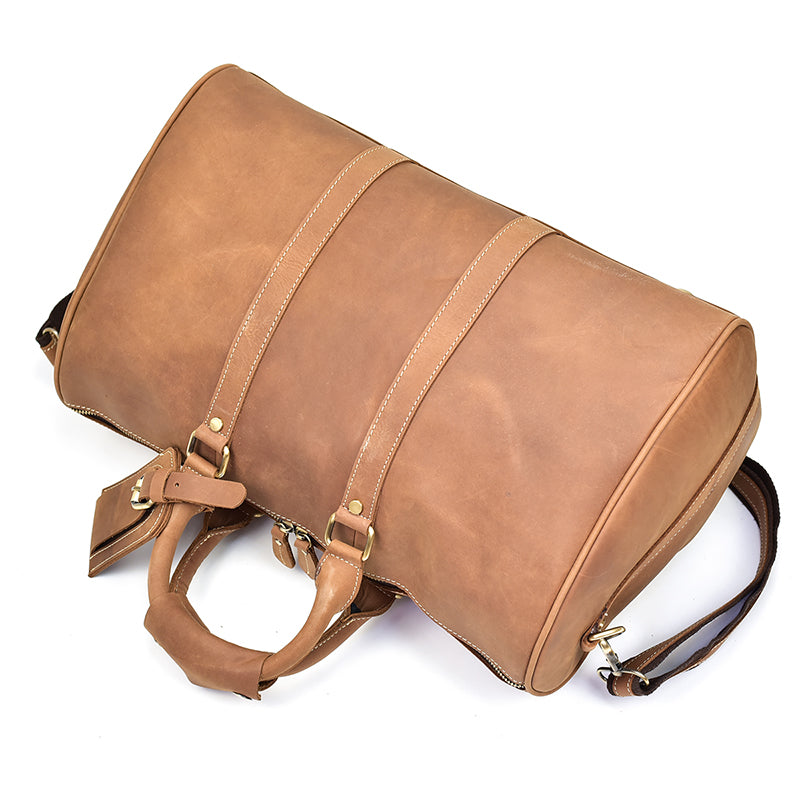 Heren vintage reis-/weekendtas van Crazy Horse-leer