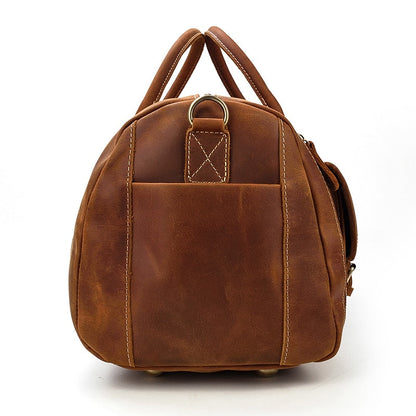 Vintage Crazy Horse Leren Reistas met Schoenenvak