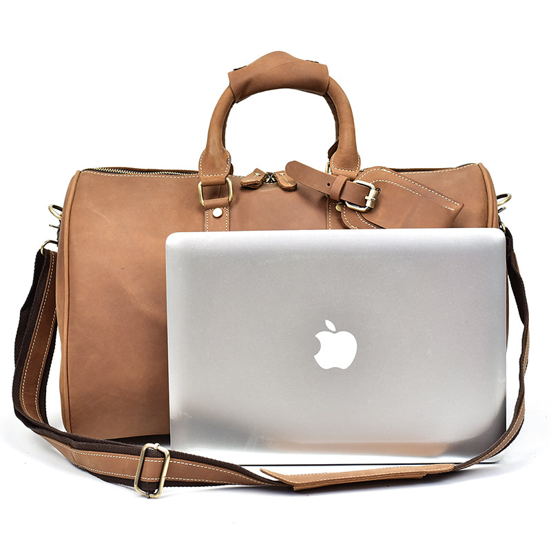 Heren vintage reis-/weekendtas van Crazy Horse-leer