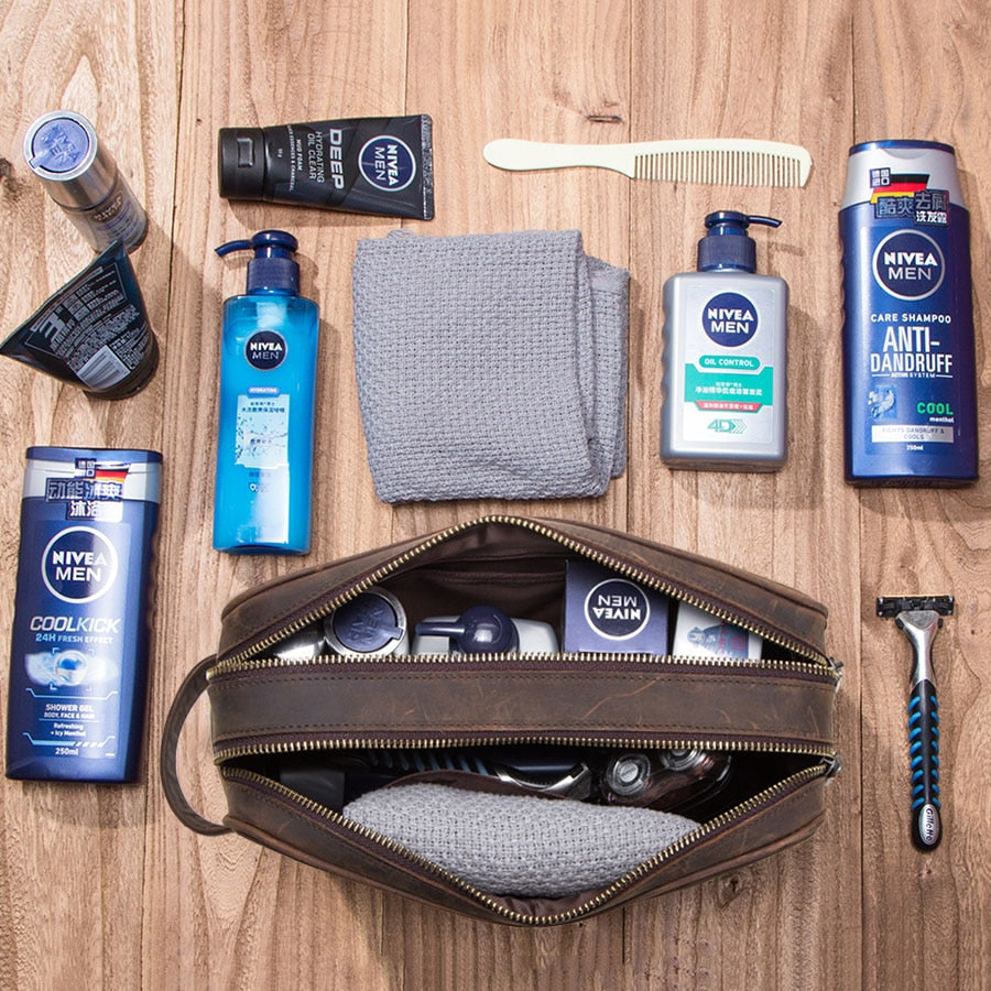 Crazy Horse Leder toilettas