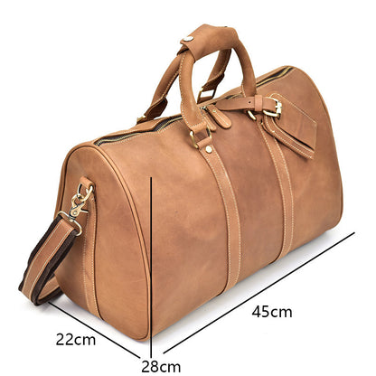 Heren vintage reis-/weekendtas van Crazy Horse-leer