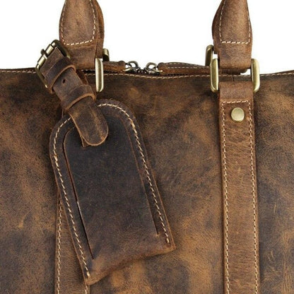 Heren vintage reis-/weekendtas van Crazy Horse-leer