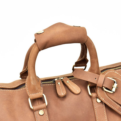 Heren vintage reis-/weekendtas van Crazy Horse-leer