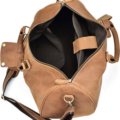 Heren vintage reis-/weekendtas van Crazy Horse-leer