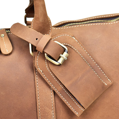 Heren vintage reis-/weekendtas van Crazy Horse-leer