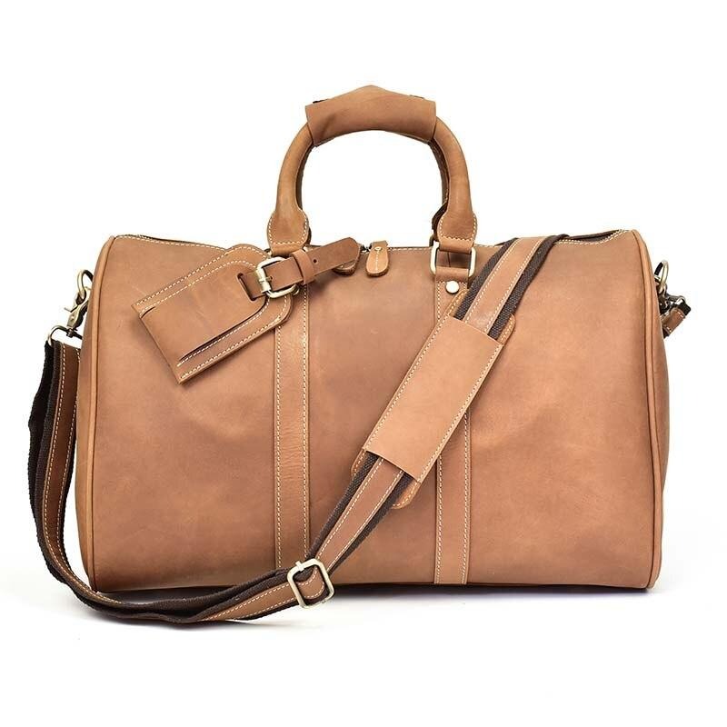 Heren vintage reis-/weekendtas van Crazy Horse-leer