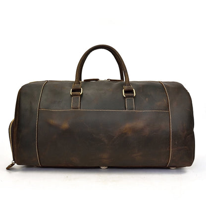 Vintage Crazy Horse Leren Reistas met Schoenenvak