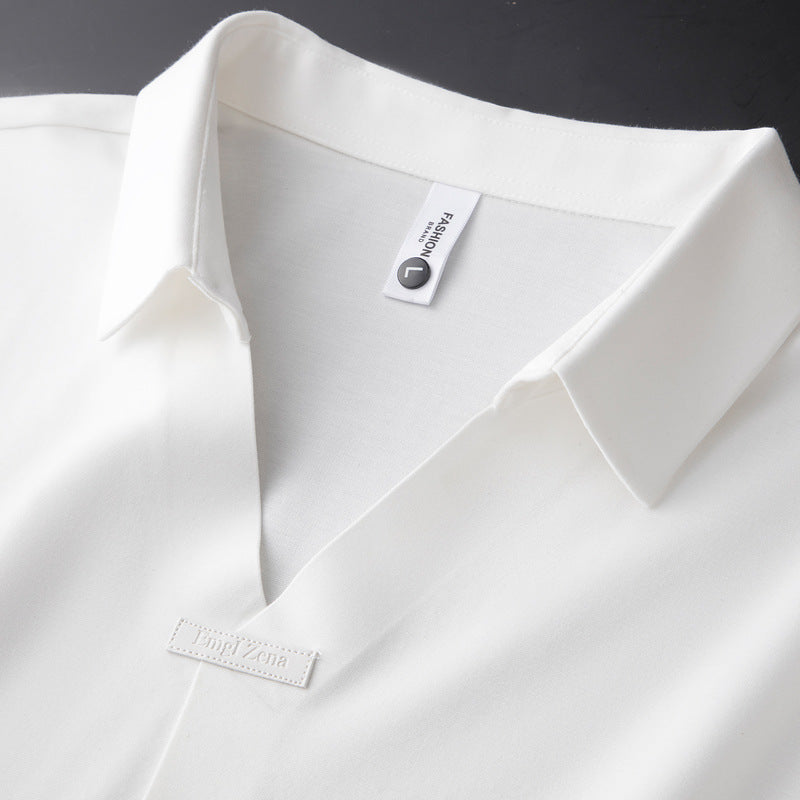 Cornelio - Poloshirt van katoen en zijde