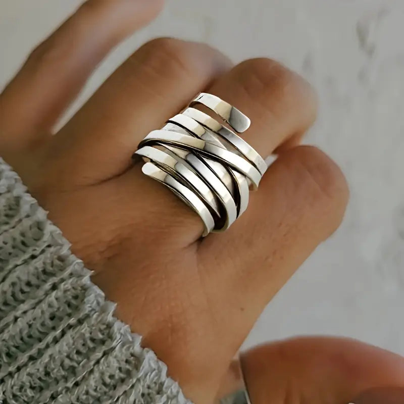 Bliss - Vintage Zilveren Ring met Dikke Laag