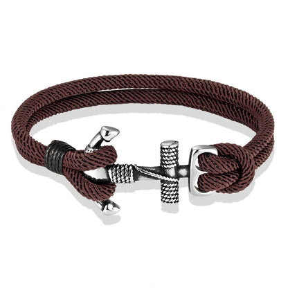 Nautilus Anker Touw Armband – Dubbele Draad Nautische Overlevingsstijl met Roestvrijstalen Marine Gesp, Waterdicht Ontwerp voor Mannen