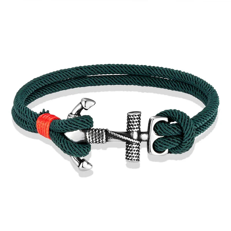Nautilus Anker Touw Armband – Dubbele Draad Nautische Overlevingsstijl met Roestvrijstalen Marine Gesp, Waterdicht Ontwerp voor Mannen