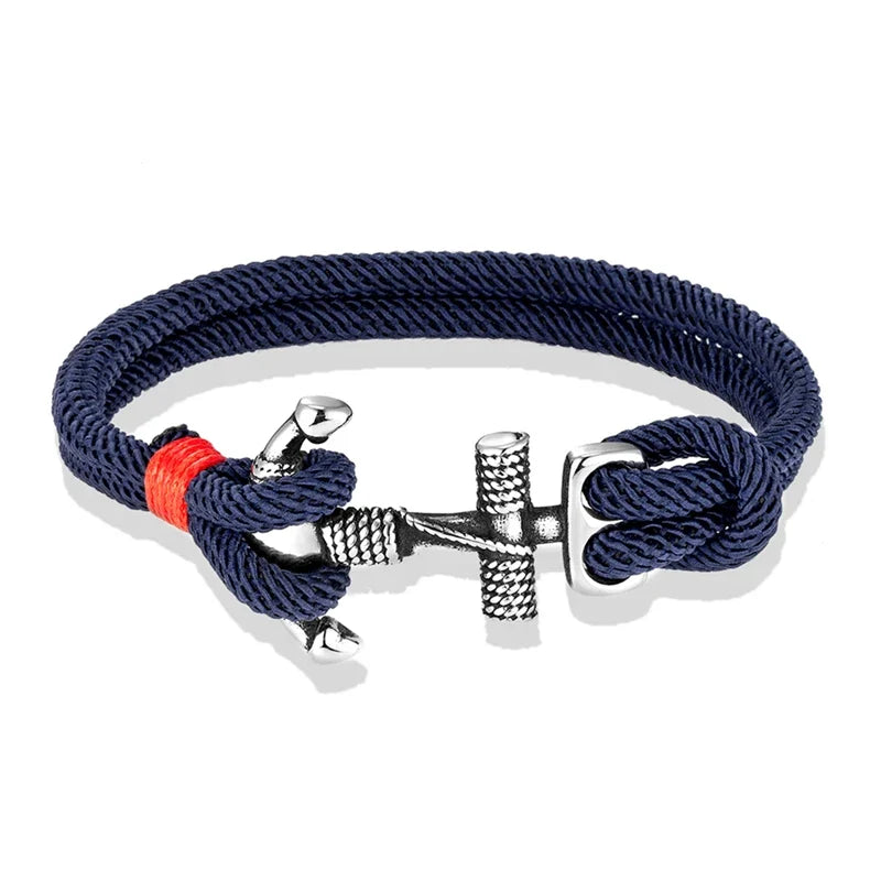Nautilus Anker Touw Armband – Dubbele Draad Nautische Overlevingsstijl met Roestvrijstalen Marine Gesp, Waterdicht Ontwerp voor Mannen