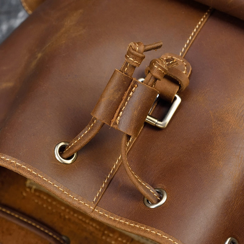 Unisex Crazy Horse leren rugzak