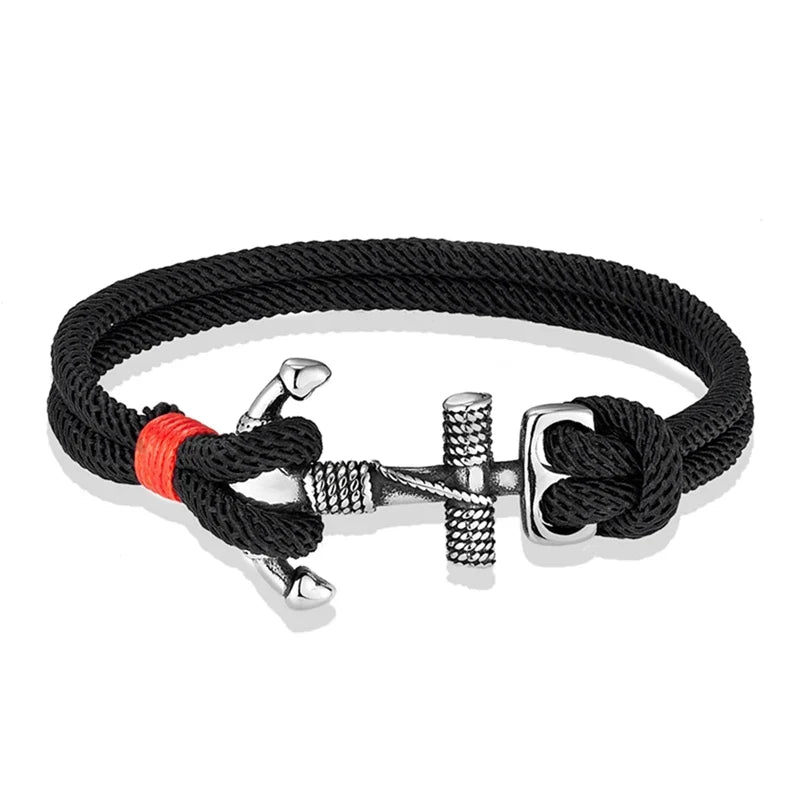 Nautilus Anker Touw Armband – Dubbele Draad Nautische Overlevingsstijl met Roestvrijstalen Marine Gesp, Waterdicht Ontwerp voor Mannen