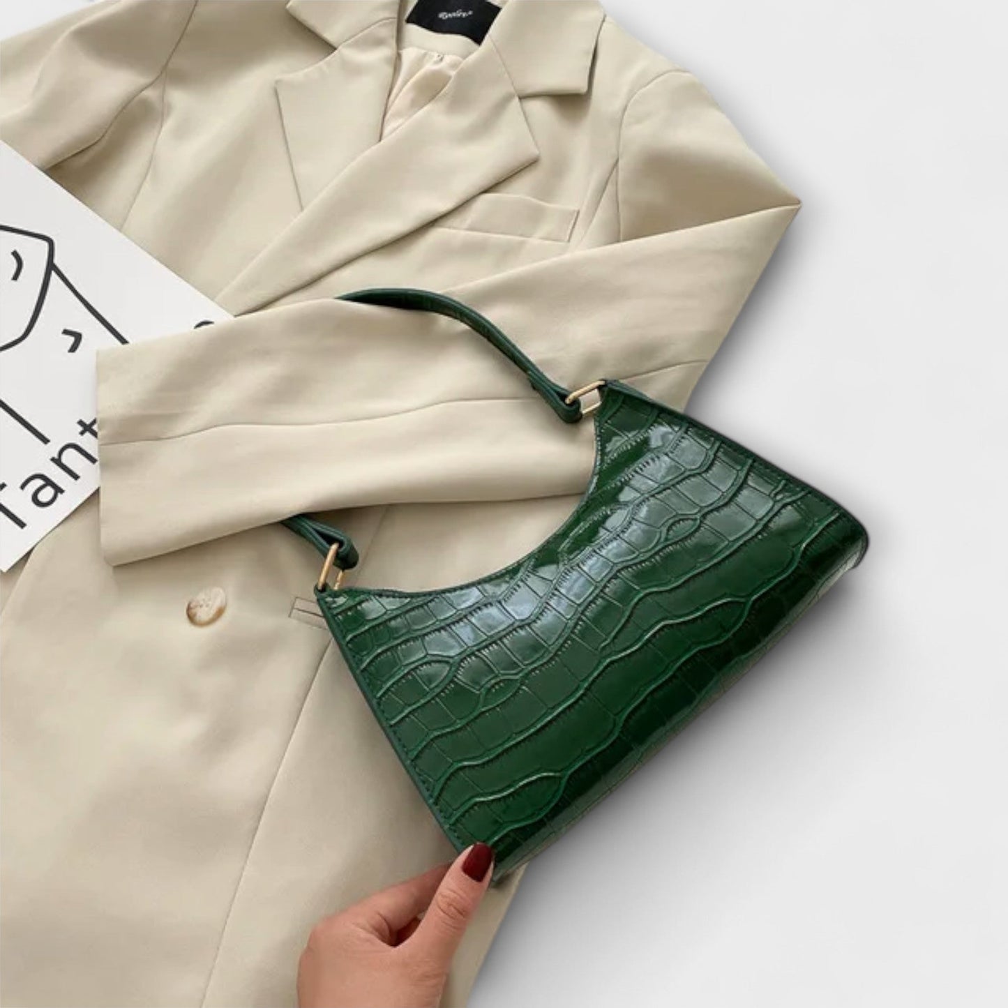 Glänzende Ledertasche