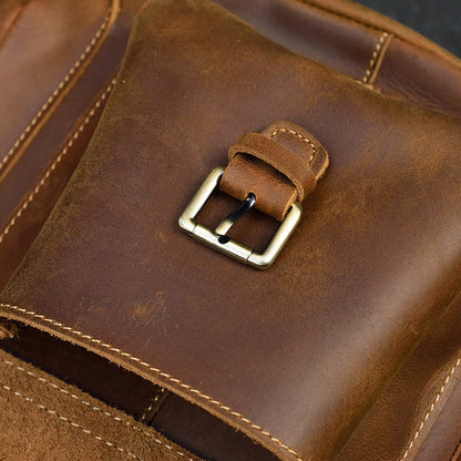 Unisex Crazy Horse leren rugzak
