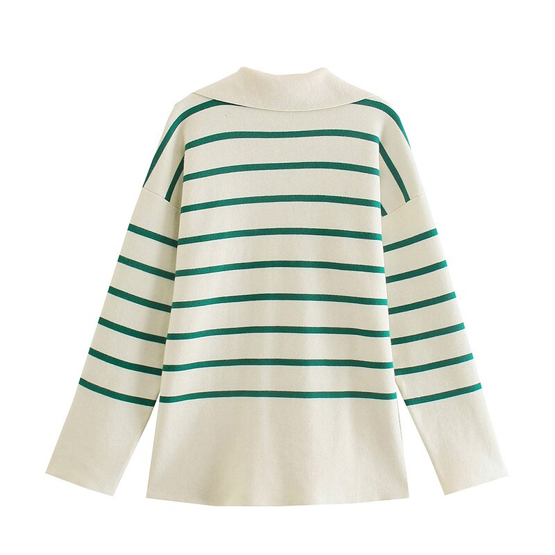 Gusaino Groen Gestreept Vest