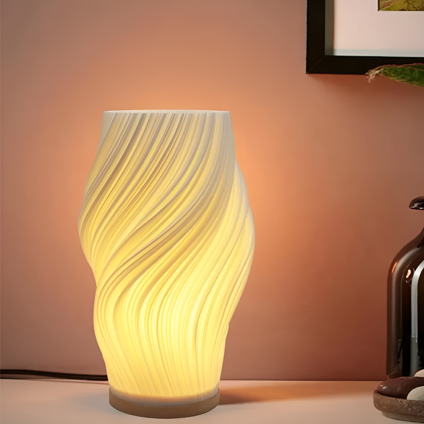 THARAH | Moderne crèmekleurige 3D-golflamp