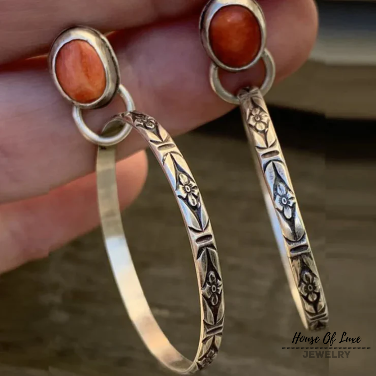 VINTAGE BOHO ONYX EARRINGS