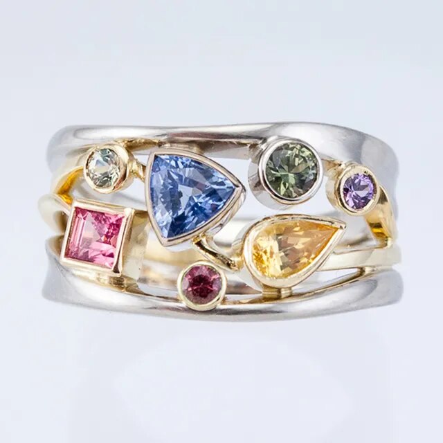 Vintage Bonte Zirkonia Ring