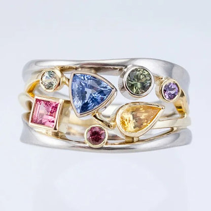 Vintage Bonte Zirkonia Ring
