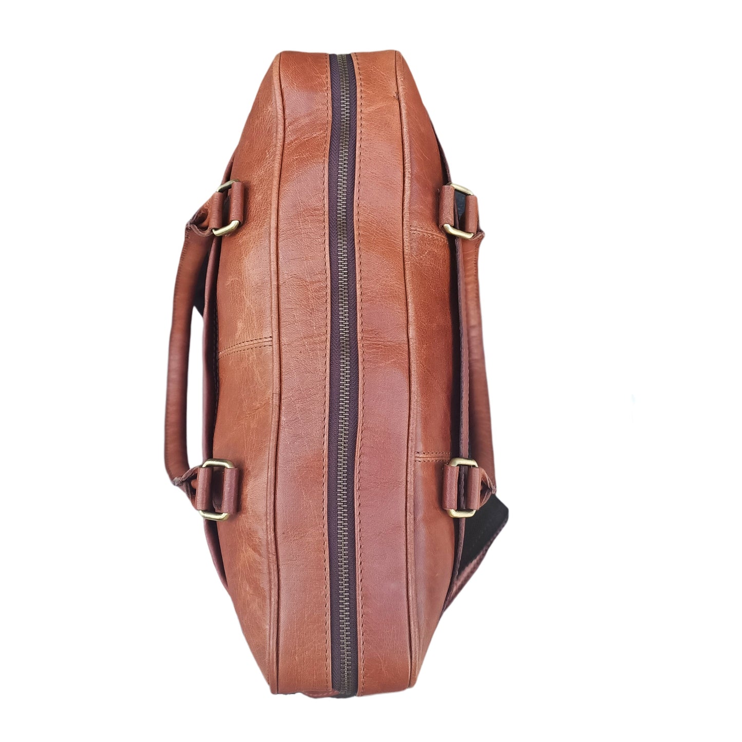 Helle Bruine Leren Laptoptas