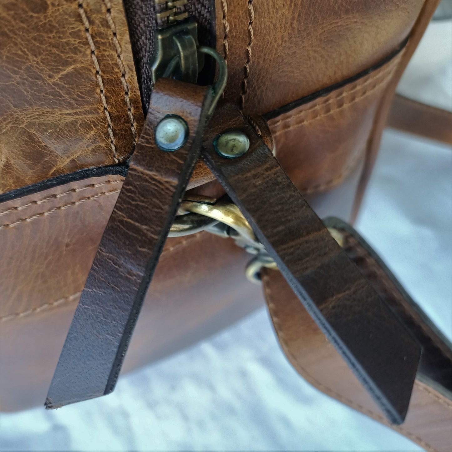 Glanzende Hunter Leren Dames Mini Reistas