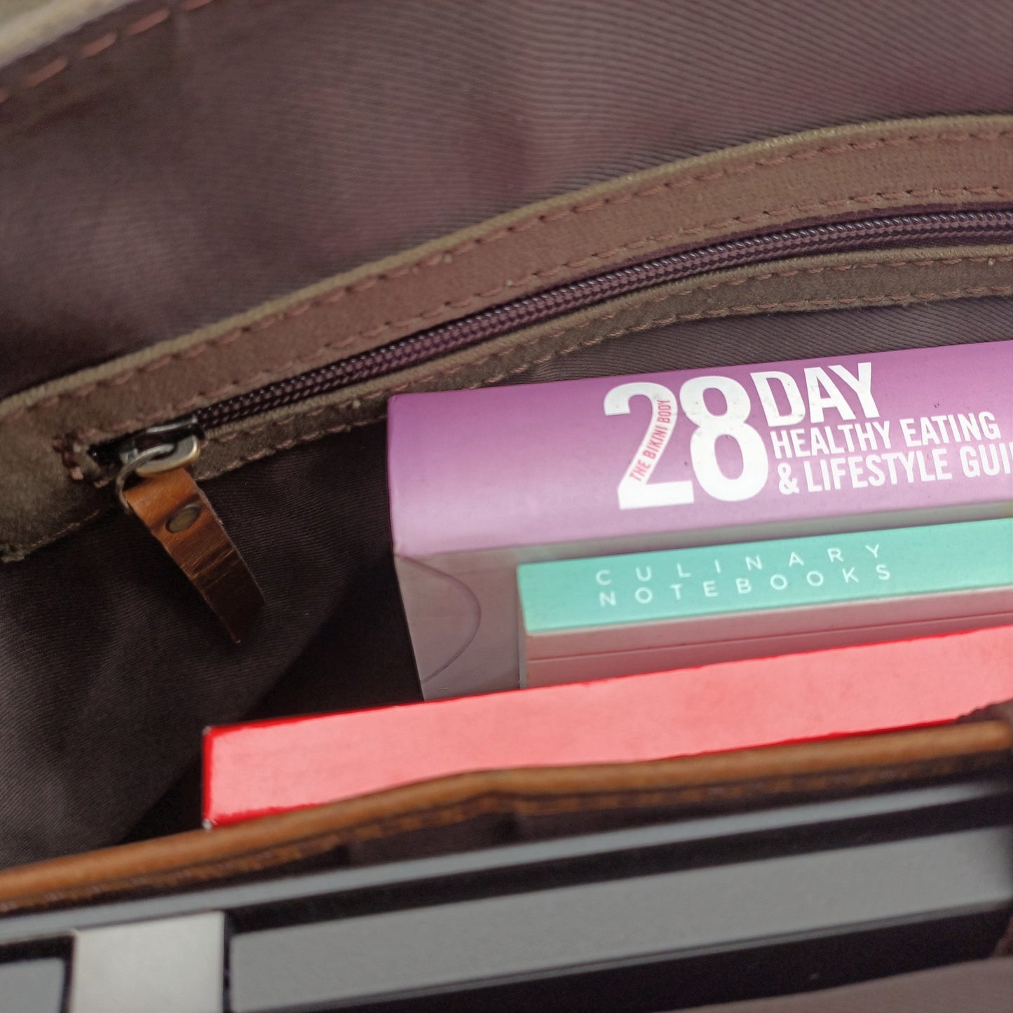 Leren laptoptas Canvas Hunter Brown