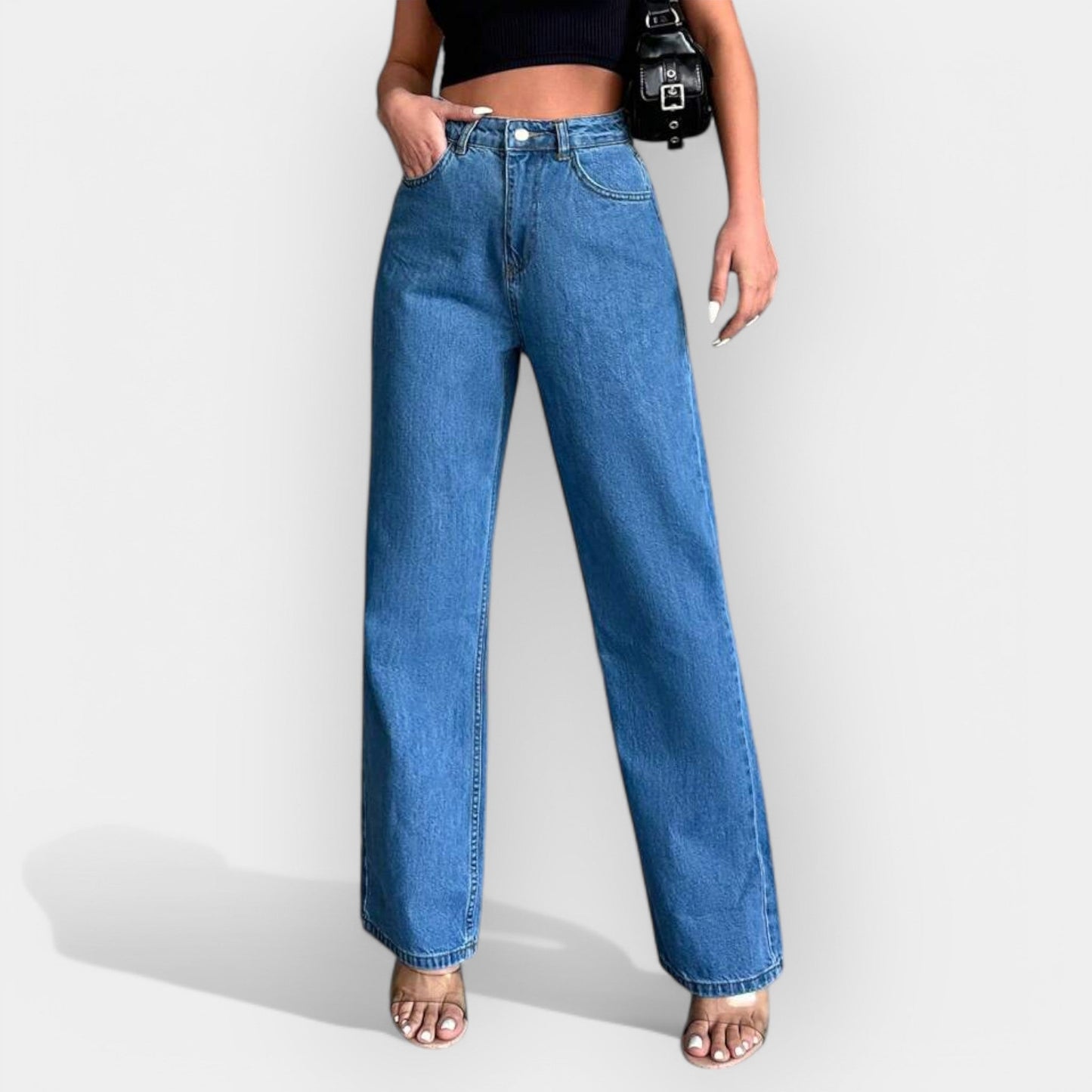 High-Waist Jeans mit weitem Schnitt