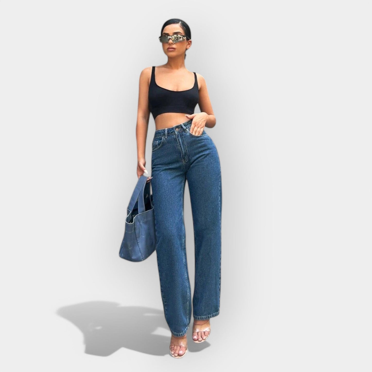 High-Waist Jeans mit weitem Schnitt