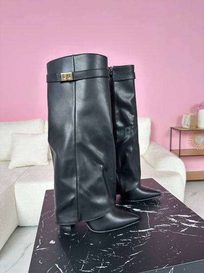SERENA™ - Schwarze Lederstiefel