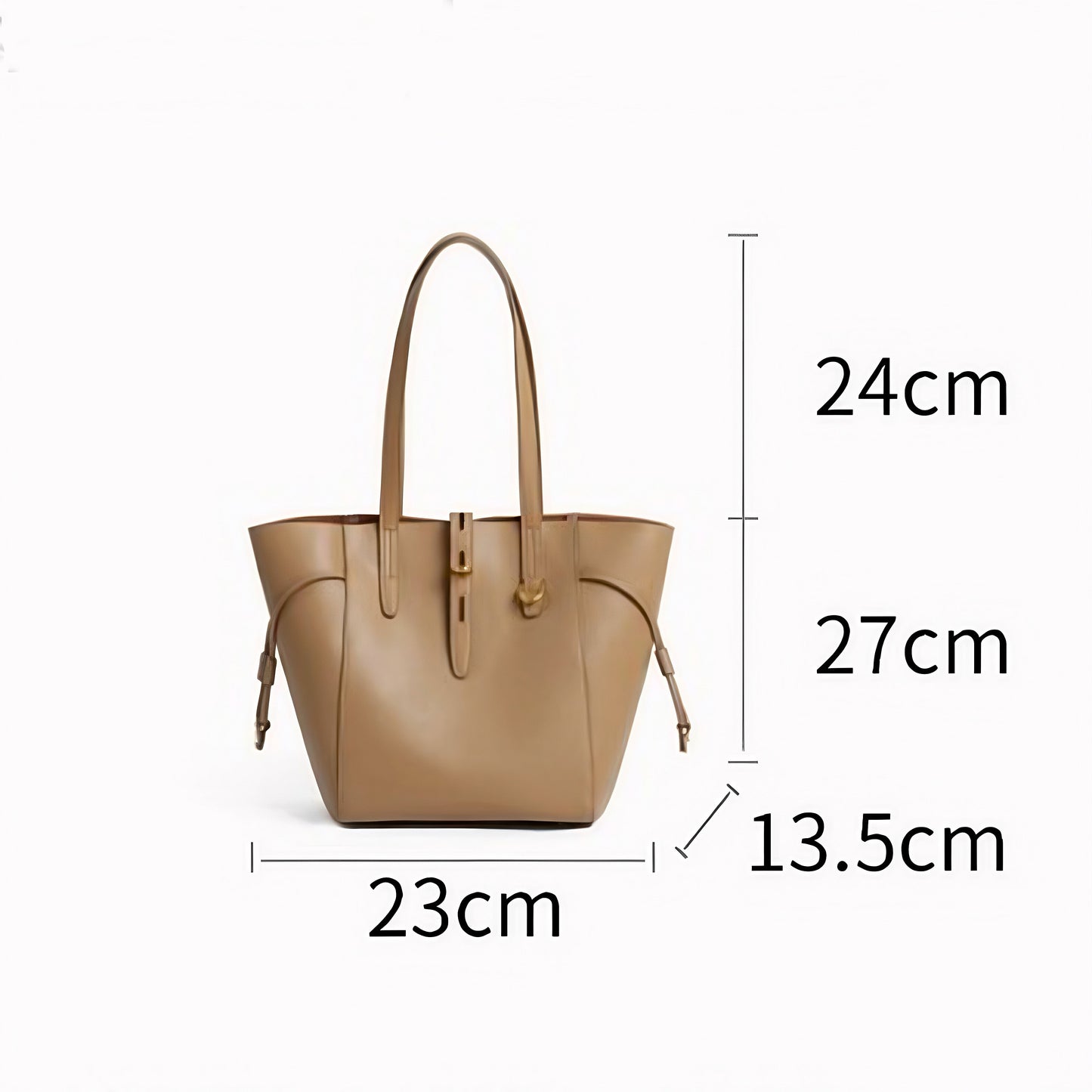 Echtes Leder Vintage Schloss Schnallen Tote Bag