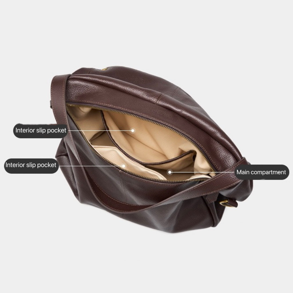 Retro Echtes Leder Weiche Minimalistische Tote Tasche