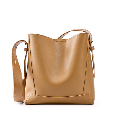 Echte Leder Crossbody- & Schulter-Übergröße Eimer Tasche