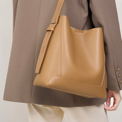 Echte Leder Crossbody- & Schulter-Übergröße Eimer Tasche