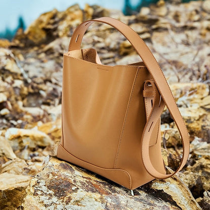 Echte Leder Crossbody & Schulter Übergroße Bucket Bag