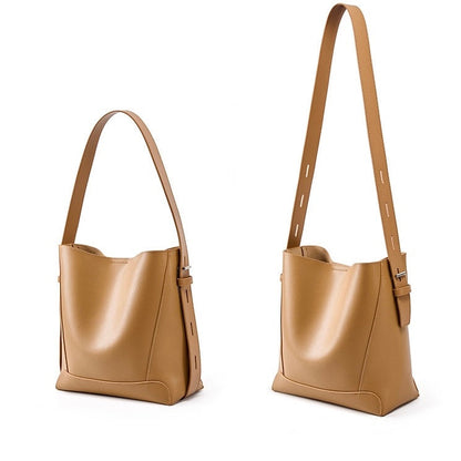Echte Leder Crossbody- & Schulter-Übergröße Eimer Tasche
