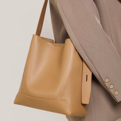 Echte Leder Crossbody- & Schulter-Übergröße Eimer Tasche
