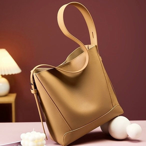 Echte Leder Crossbody- & Schulter-Übergröße Eimer Tasche