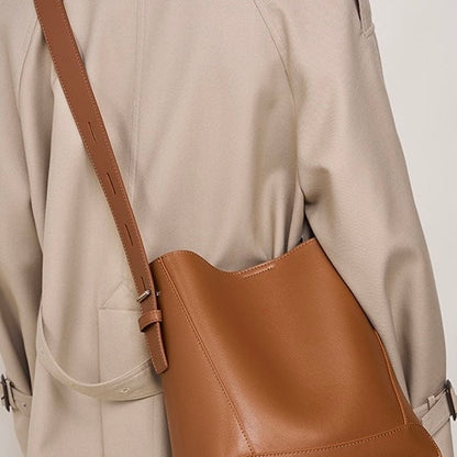 Echte Leder Crossbody & Schulter Übergroße Bucket Bag
