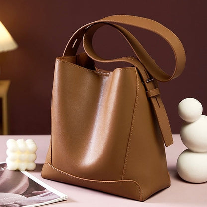 Echte Leder Crossbody & Schulter Übergroße Bucket Bag