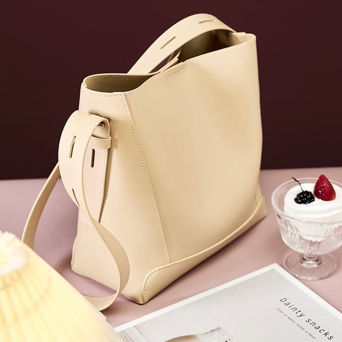 Echte Leder Crossbody- & Schulter-Übergröße Eimer Tasche